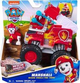 Paw Patrol Rescue Wheels Пожарный автомобиль с водителем Маршал серии Мега колеса Щенячий патруль Оригинал