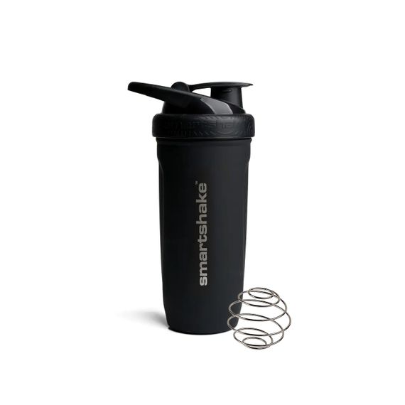 Шейкер спортивний SmartShake металевий Reforce Stainless Steel 30oz/900ml Black (Original)