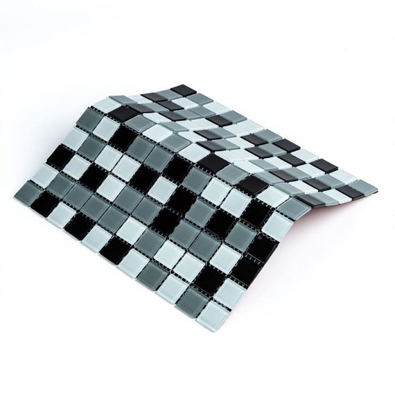 Мозаїка з декоративного скла чорно-сіра 298х298х4,5мм SW-00002369 | Зображення 6