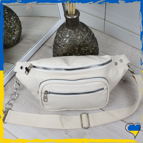 Бананка жіноча з ніжної екошкіри. Сумка через плече жіноча | Зображення 2