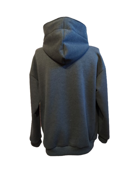 Худі чоловічий сірий меланж теплий зимовий толстовка з капюшоном футер тринитка з начосом 60 | Зображення 3