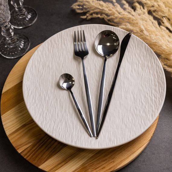 Набор столовых приборов 24 предмета набор ложек вилок и ножей на 6 персон Серебристый HP-20-42 | Зображення 3