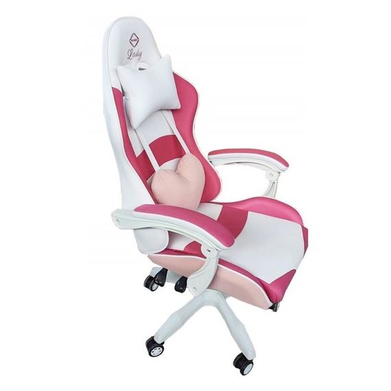 Крісло геймерське Bonro Lady 807 рожево-біле | Зображення 4