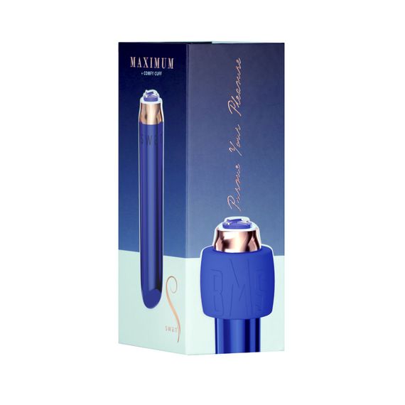 Віброкуля Swan Maximum + Comfy Cuff Blue, суперпотужна, різна інтенсивність, силіконова манжета | Зображення 8
