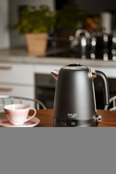 Электрочайник из нержавеющей стали Adler AD 1295 черный 1,7 л, 2200 Вт, с регулировкой температуры | Зображення 7