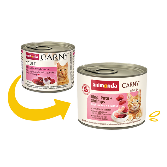 Корм вологий Carny Adult Beef, Turkey Shrimps для домашніх котів з яловичиною індичкою і креветками 200 г | Зображення 1