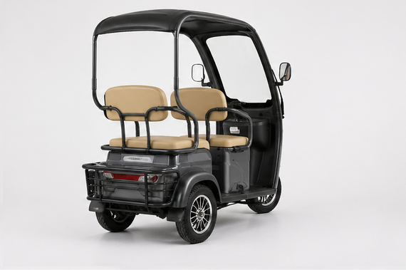 Електротрайк Crosser TR-7 1000W 72V 24Ah, 3 місця, до 60 км, з дахом і кофром, триколісний електроскутер Сірій | Зображення 3