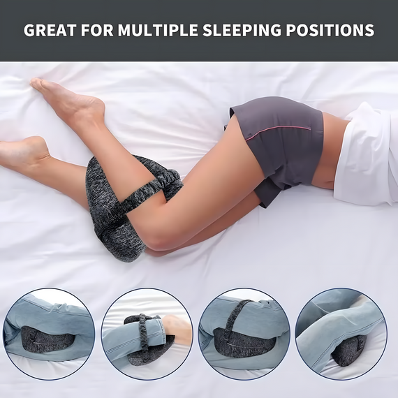 Ортопедична подушка для ніг і колін Memory Foam для сну на боці сіра | Зображення 2