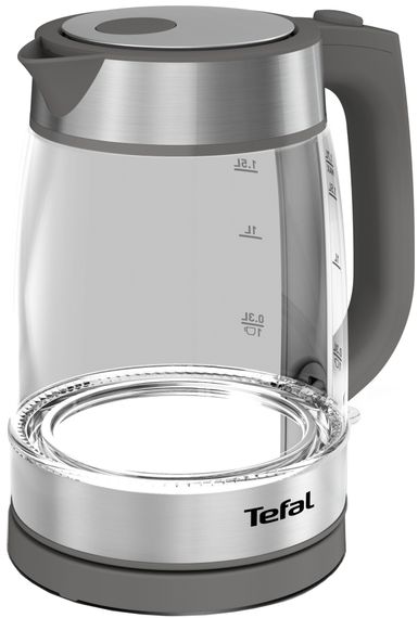 Електрочайник TefalGlass Kettle, 1,7л, скло, сірий (KI740B30)