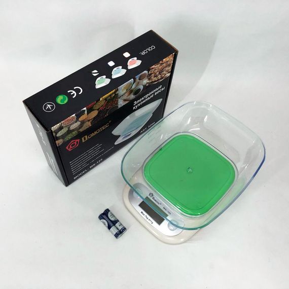 Весы кухонные DOMOTEC MS-125 Plastic, точные кухонные весы, весы для взвешивания продуктов. YD-316 Цвет: зеленый | Зображення 2