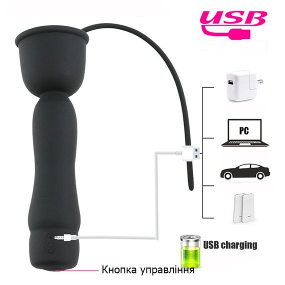 Силиконовый уретральный зонд (расширитель) с вибрацией 200*3,5 мм | Зображення 3