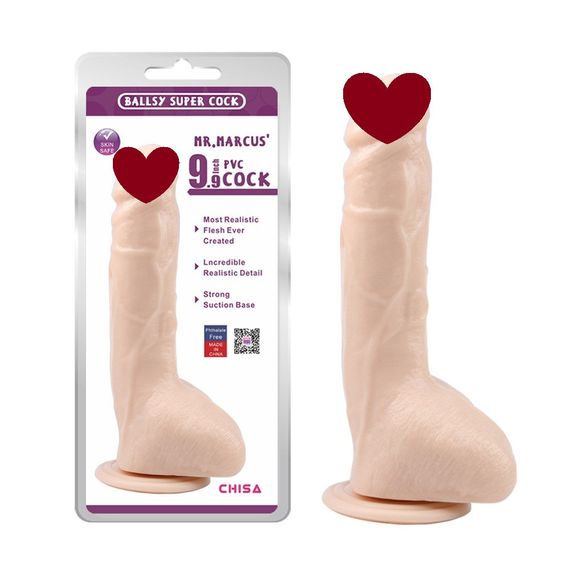 Фалоімітатор з мошонкою на присосці Chisa Ballsy Super Cock Marcus, тілесний Sex Aura