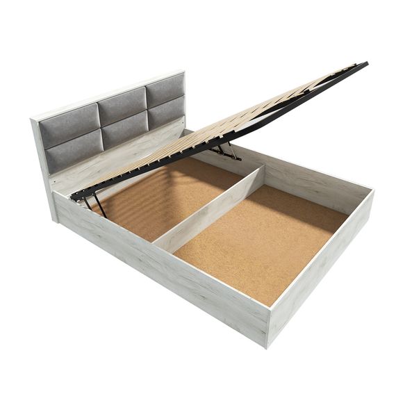 Ліжко двоспальне Еверест КЛ-1600 Лайт (підйомний механізм) 160х200 см Дуб Крафт білий | Зображення 3