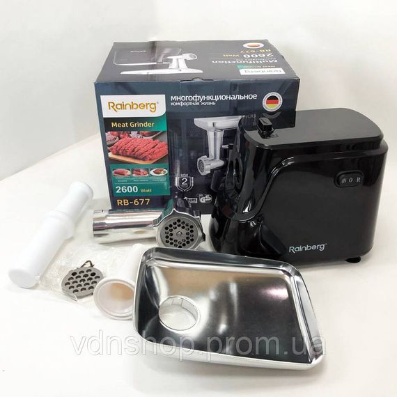 М'ясорубка-шатковка-терка Rainberg, Електром'ясорубки з металевими шестернями, М'ясорубка велика EF-18 | Зображення 6