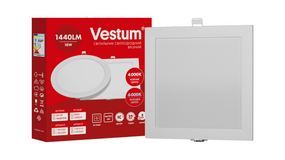 Квадратний світлодіодний врізний світильник Vestum 18W 6000K 220V 1-VS-5210