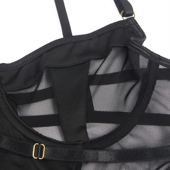 Боді з доступом Star Night з підтяжками, чорне, XS-S sexstyle | Зображення 4