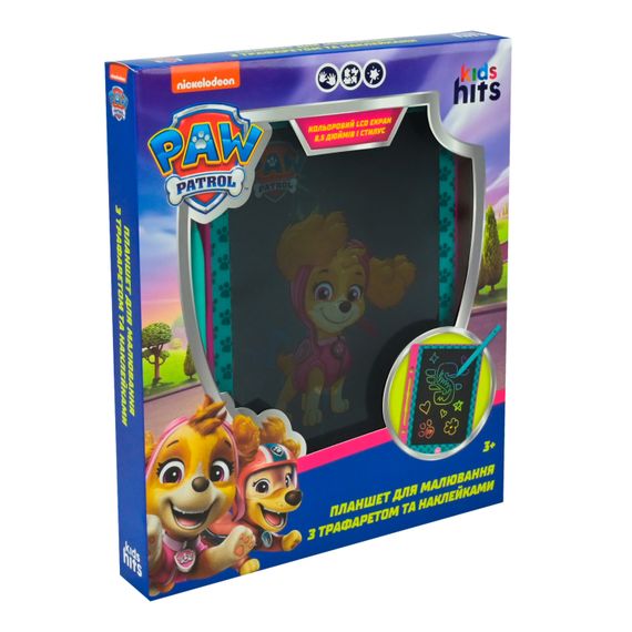 Планшет для малювання Paw Patrol KH73/002LL KIDS HITS LCD екран 8,5”, трафарет, наклейки, в коробці (4897126754834)