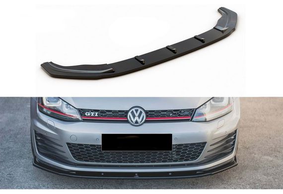 Передня Lip накладка DPT V-1 (для GTI, 2012-2017, чорний глянець) для Volkswagen Golf 7/E-Golf рр