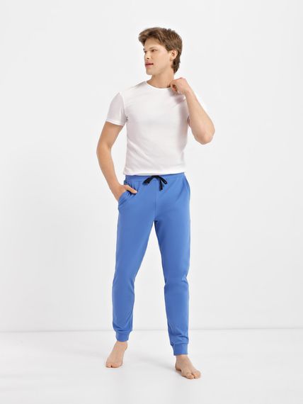 Штани для чоловіків домашні блакитні, 2XL | Зображення 3