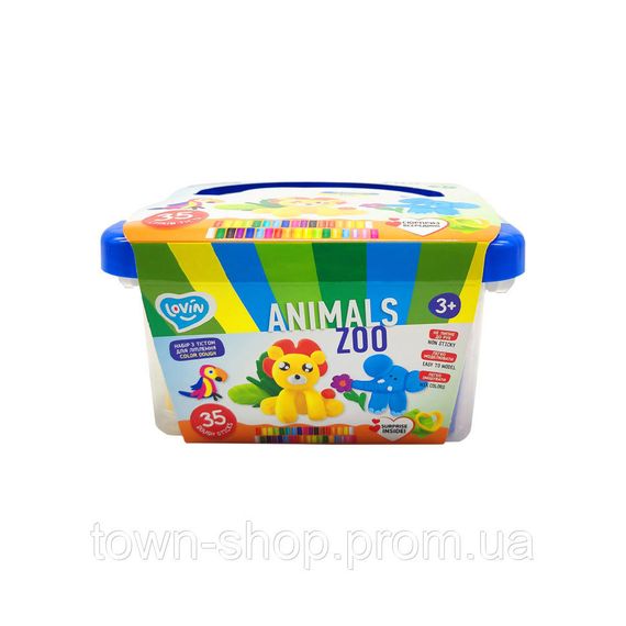 Набор для лепки с тестом "Zoo animals box" Lovin | Зображення 2