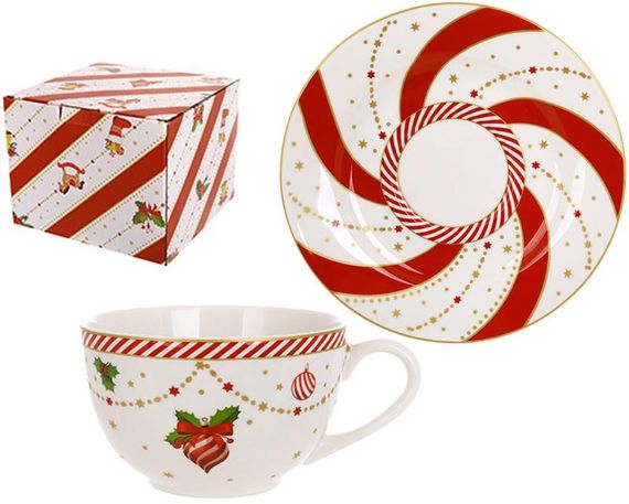 Набір порцелянових чашок "Candyland" 2 чашки 250мл та 2 блюдця | Зображення 1