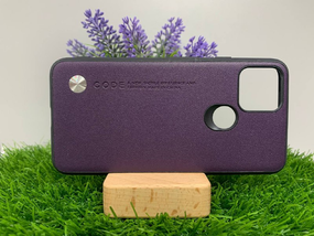 Чехол накладка Google Pixel 5 кожа фиолетовый