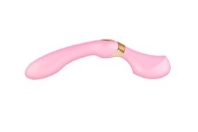 Вибромассажер Shunga Zoa Light Pink, двусторонний Sex Aura