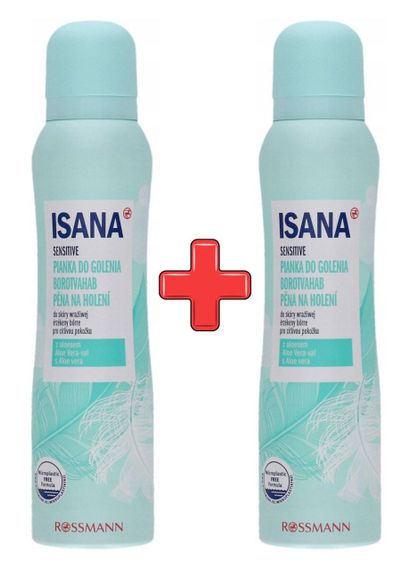 Набір пінок для гоління Isana Sensitive Aloe Vera 150 мл х 2 шт