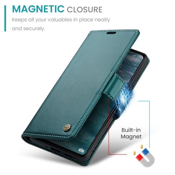 Шкіряний чохол-книжка Retro Case для Xiaomi Redmi 13 колір Зелений | Зображення 4