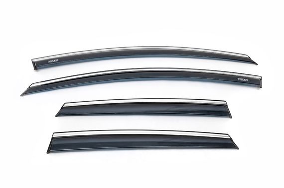 Вітровики з хром смужкою HB/SD (4 шт, Niken) для Opel Astra J 2010-2024 рр | Зображення 1