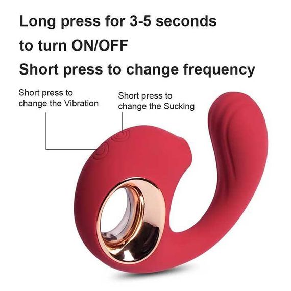 Кліторальний вакуумний вібростимулятор Dolphine Licker Vibe червоний — Вібратори