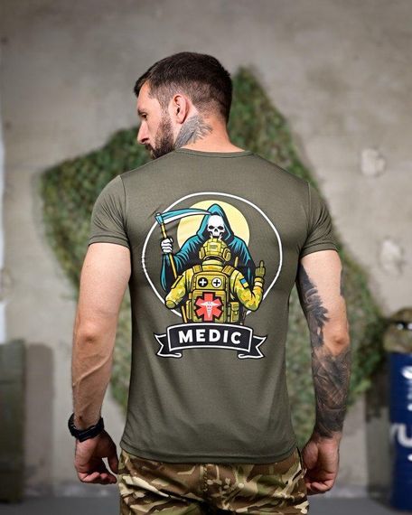 Тактична потоотвідна футболка Medic oliva РП7347