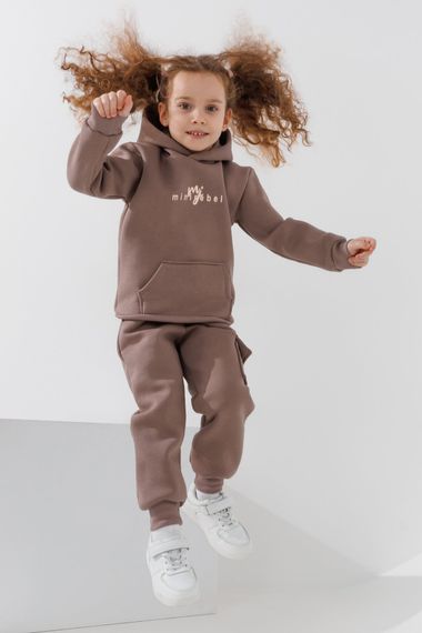 Костюм худі+штани для дівчинки Benini 241189 104 см Кавовий shop (2000990794819) | Зображення 2