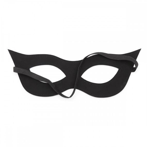 Маска на очі з розрізами, шкірзам, чорна | Зображення 2