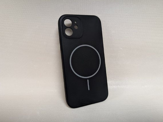 Чохол для iPhone 12 / Айфон 12, Soft Touch, протиударний, MagSafe, чорний