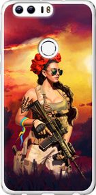 Чехол на Huawei Honor 8 Украинка с оружием "5316u-351-17620"