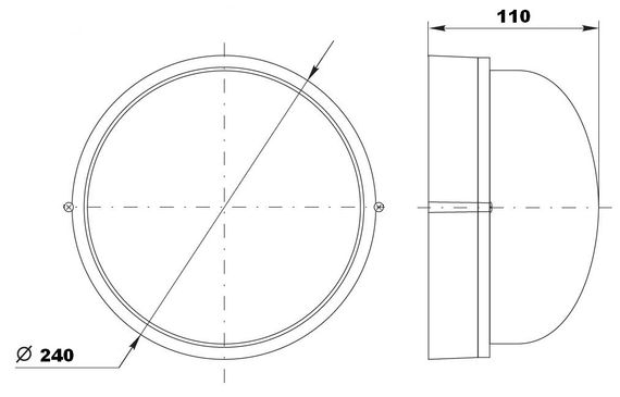 Светильник НПП1102 100W E27 IP65 круглый белый с решеткой Ny95000573 | Зображення 1