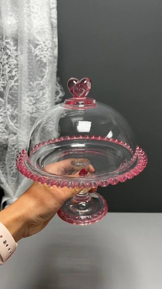 Тортівниця з кришкою OLens Рожеве серце 01-046 19.5 см | Зображення 3