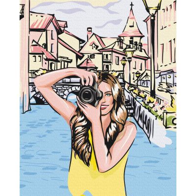 Картина по номерам ZiBi Девушка-фотограф 40*50 см (ZB.64094) - Топ Продаж!