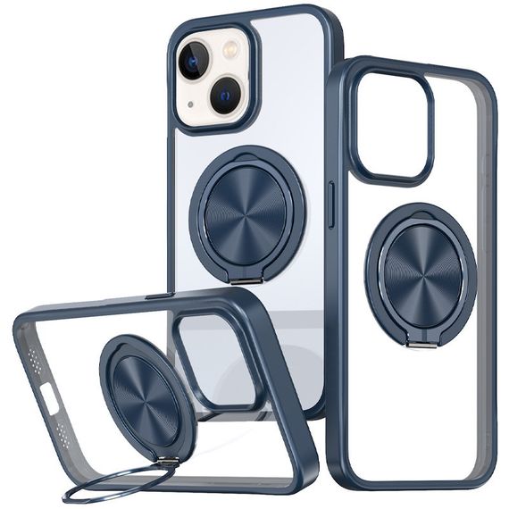 TPU+PC чохол Metal Ring with MagSafe для Apple iPhone 15 (6.1") Синій