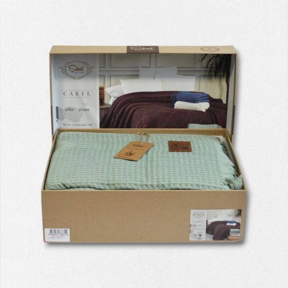 Вафельне покривало Sikel 210×240 см. Carel Yesil