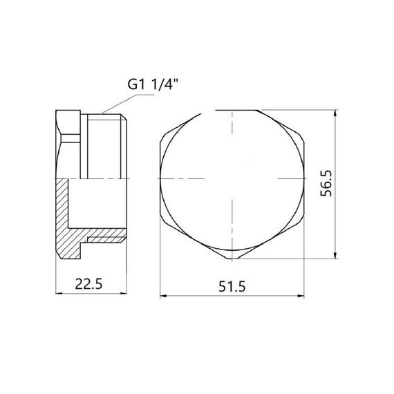 Заглушка чавунна радіаторна 1/4 НР ліва | Зображення 1