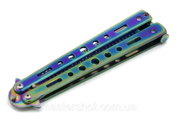 Ніж метелик складна гребінець балисонг навчальний безпечний тренувальний тупий ніж для дитини хамелеон MS | Зображення 3