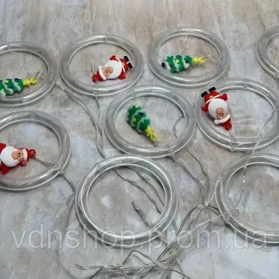 Гирлянда штора “Круги и шары” 3м теплый белый свет | Зображення 2