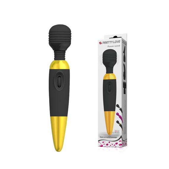 Классический вибратор – Pretty Love Power Wand Black Gold Sex Aura