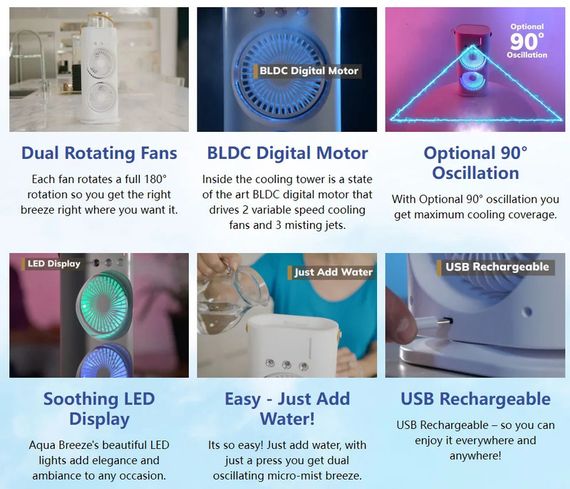 Настільний вентилятор з охолодженням та LED підсвічуванням XPRO RD-1818 (45263-RD-1818_406) | Зображення 5