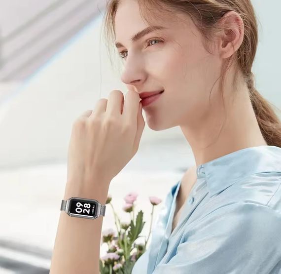 Ремінець Xiaomi Mi Smart Band 8/9 Active/Redmi Smart Band 2/3 сріблястий | Зображення 2