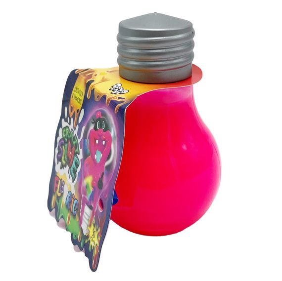 Вязкая масса лампочка Fluoric "Crazy Slime" SLM-07-01U светится в темноте Розовый