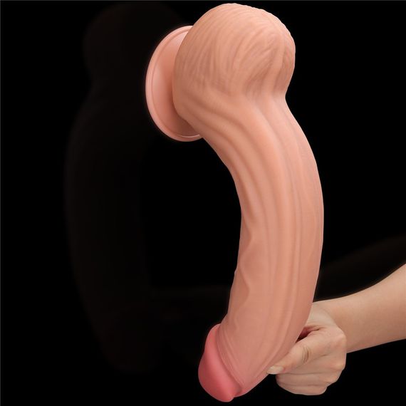 Фалоімітатор 12'' King Sized Sliding Skin Dual Layer Dong Sex Aura | Зображення 3