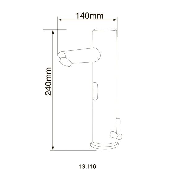 Змішувач сенсорний для умивальника HOTEC 19.116-DC/AC | Зображення 1